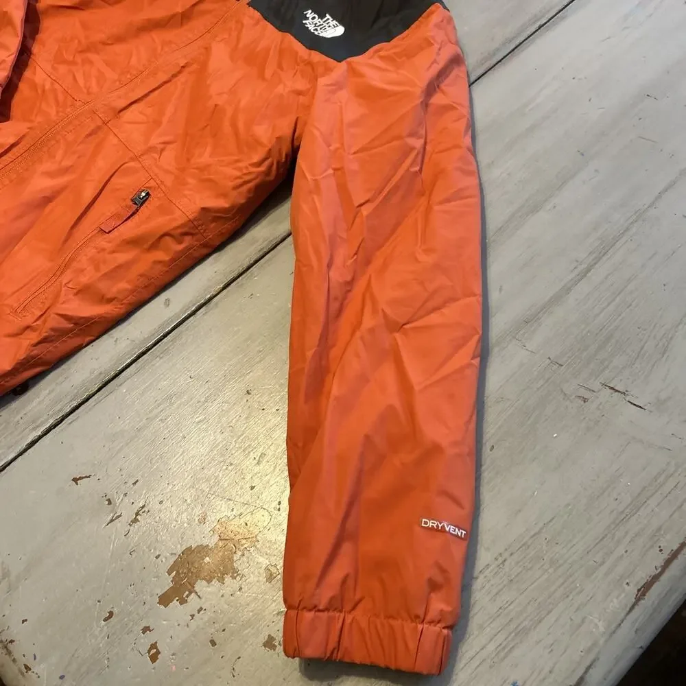 The North Face Warm Storm Orange Gray Hooded Waterproof Jacket Boys M 10/12